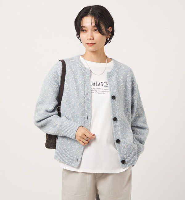 UNITED ARROWS green label relaxing「ミックスヤーン スキッパー カーディガン」|カーディガン|
