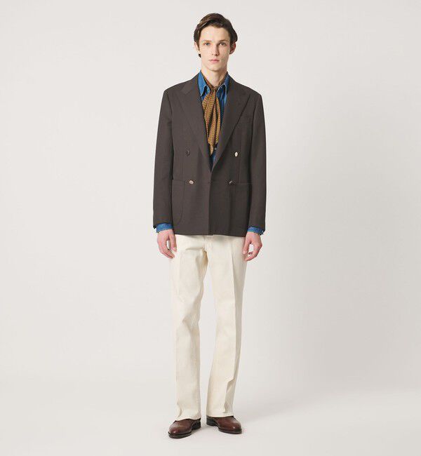 UNITED ARROWS「ギャバジン ダブル 4ボタン ブレザー SーMODEL」|テーラードジャケット|