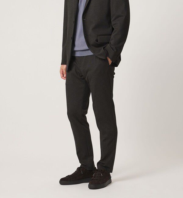 UNITED ARROWS「シャークスキン ノープリーツ テーパードスラックス UA COZY ウォッシャブル 2WAYストレッチ」|スラックス|
