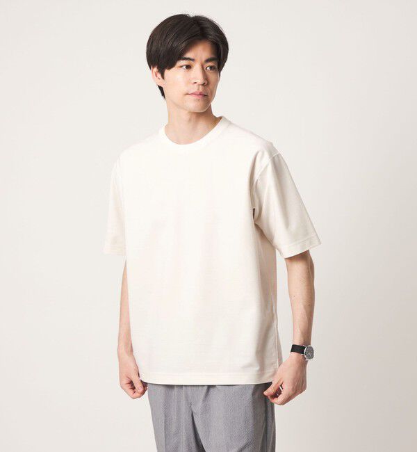 UNITED ARROWS green label relaxing「ポリエステル ウール ツイル インレー 半袖 Tシャツ カットソー」|Tシャツ・カットソー|OFF WHITE