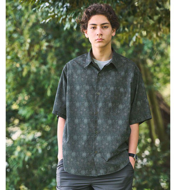 UNITED ARROWS green label relaxing「William Morris ジャストルーズ 半袖 シャツ」|シャツ・ブラウス|DK.GREEN