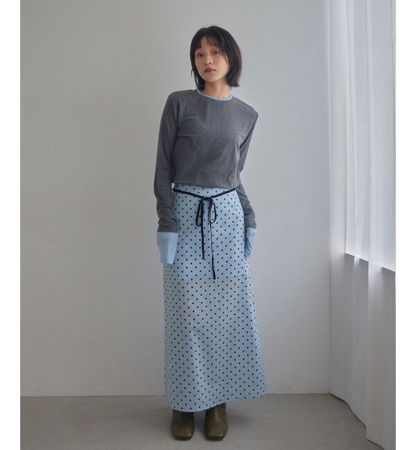 EMMEL REFINES「＜EMMEL REFINES＞EM ドットセミシアー ナロー スカート」|スカート|