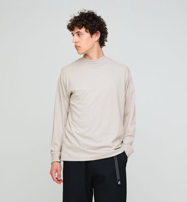 UNITED ARROWS green label relaxing「ロングファイバー クリア モックネック 長袖 Tシャツ カットソー」|Tシャツ・カットソー|LT.GRAY