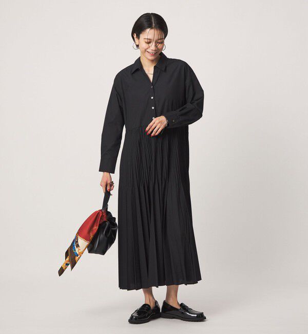 UNITED ARROWS green label relaxing「［size SHORT/TALLあり］ワッシャー プリーツ ロングスリーブ ワンピース」|ワンピース|
