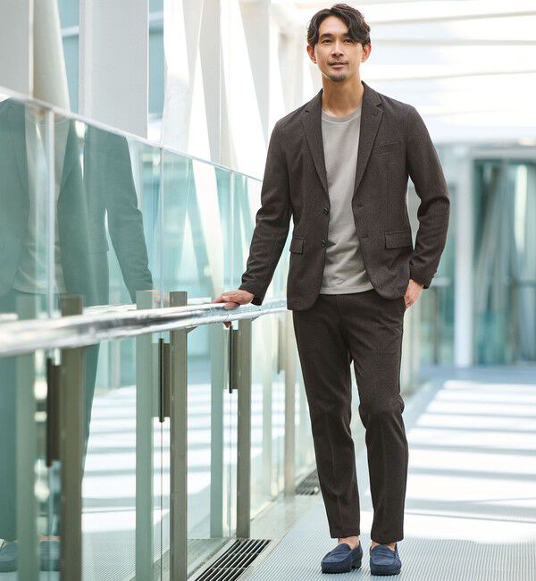 UNITED ARROWS green label relaxing「【WEB限定】JUST fit ミニチェック ナロー セットアップ ジャケット＆パンツ -ストレッチ-」|スーツ|DK.BROWN