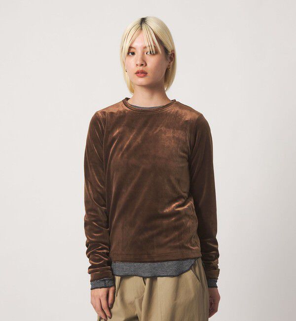 BEAUTY&YOUTH UNITED ARROWS「ベロア ロングスリーブTシャツ ウォッシャブル」|Tシャツ・カットソー|