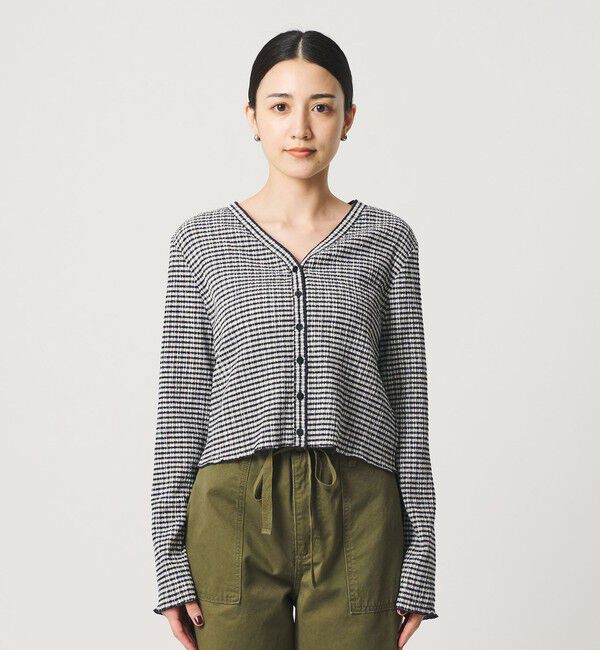 BEAUTY&YOUTH UNITED ARROWS「ソリッド＆チェック Vネック カーディガン」|カーディガン|