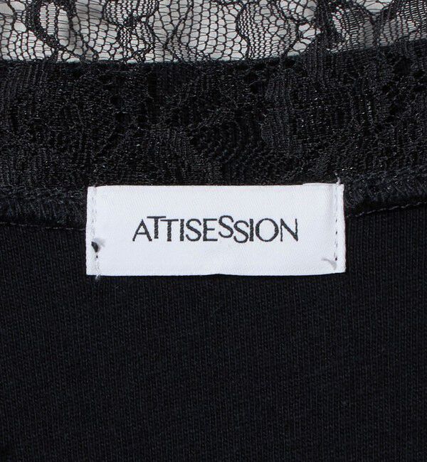ATTISESSION「＜ATTISESSION＞レーストリム Vネック ロングスリーブ カットソー」|Tシャツ・カットソー|
