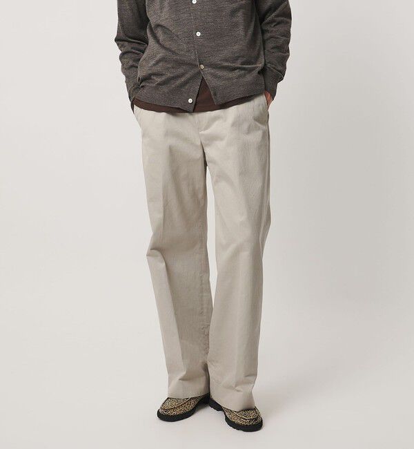 UNITED ARROWS「フィンクス/ジンバブエコットン ギャバピーチ ワイドパンツ」|チノ|NATURAL