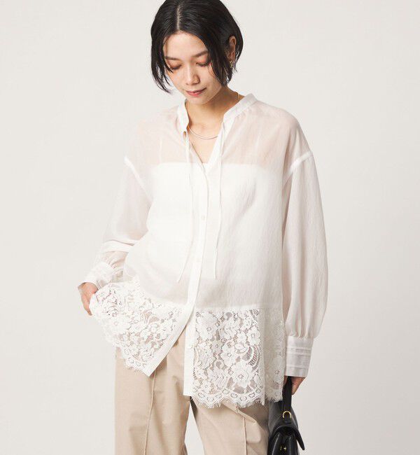 UNITED ARROWS green label relaxing「【結論シリーズ】ミルフィーユレースブラウス」|シャツ・ブラウス|