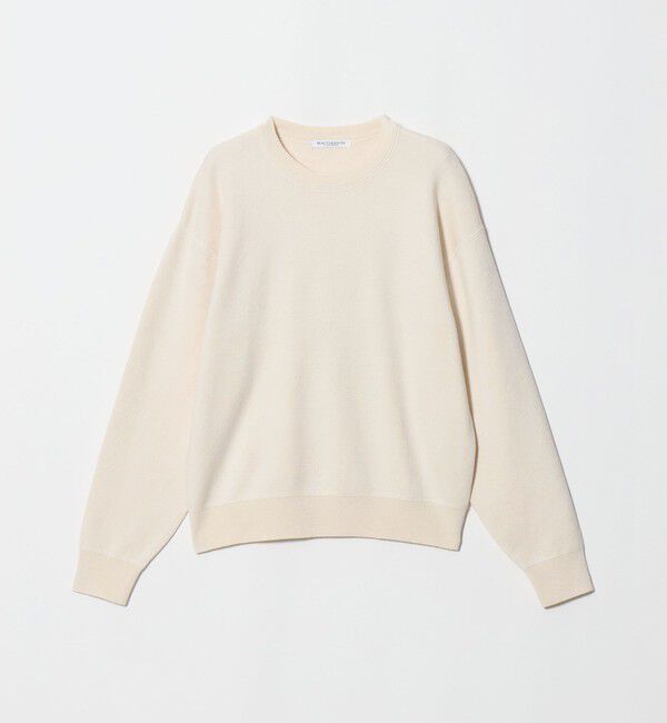 BEAUTY&YOUTH UNITED ARROWS「コットンウール スムース クルーネック プルオーバー ウォッシャブル」|ニット・セーター|OFF WHITE