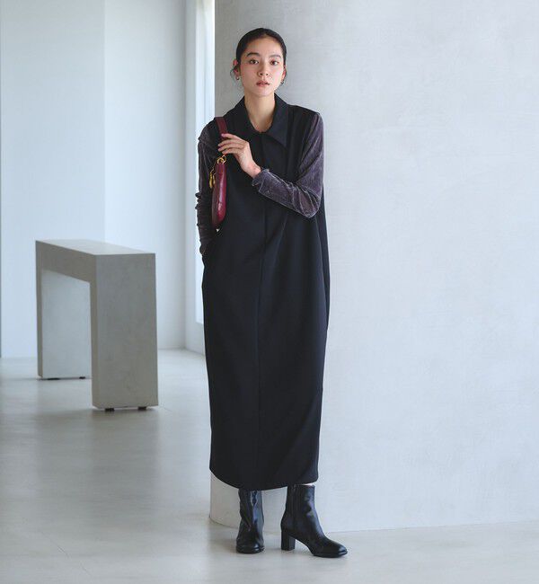 BEAUTY&YOUTH UNITED ARROWS「【WEB限定 Wardrobe DAILY MINIMAL】ダブルクロス スキッパーワンピース ウォッシャブル」|ワンピース|