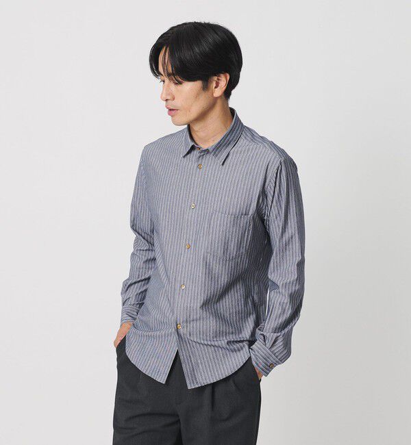 BEAUTY&YOUTH UNITED ARROWS「クイック ストレッチ ストライプ レギュラー シャツ SLIM型  吸水速乾 タテヨコストレッチ」|シャツ・ブラウス|