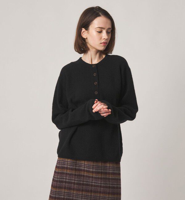 STEVEN ALAN「＜Steven Alan＞ウール ナイロン キャメル ミックス ヘンリーネック ニット」|ニット・セーター|