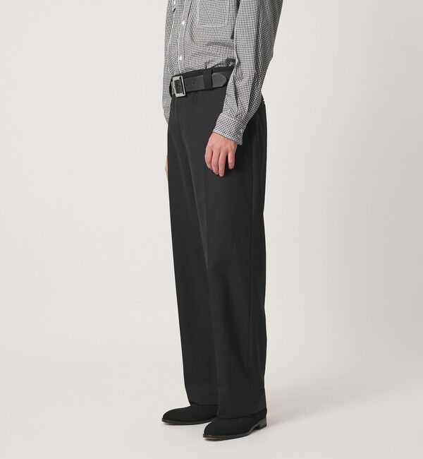 UNITED ARROWS「＜District＞ポリエステル/ウール ツイル ワーク トラウザーズ」|チノ|BLACK