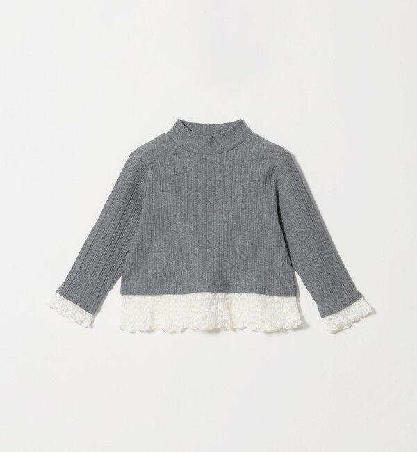 UNITED ARROWS green label relaxing「チュール レース コンビ プルオーバー / キッズ 100cm-130cm」|Tシャツ・カットソー|MD.GRAY