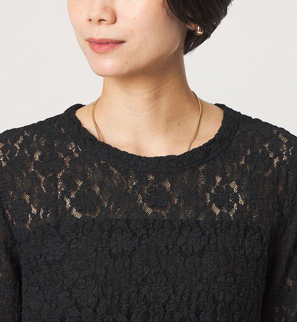 UNITED ARROWS green label relaxing「【WEB限定】＜at ease＞レース プルオーバー カットソー」|Tシャツ・カットソー|