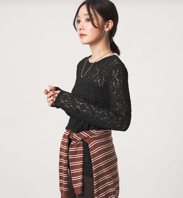 UNITED ARROWS green label relaxing「【WEB限定】＜at ease＞レース プルオーバー カットソー」|Tシャツ・カットソー|
