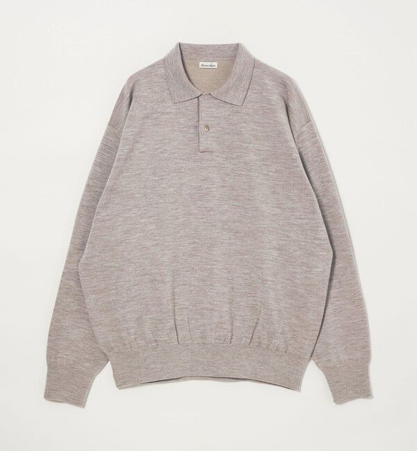 STEVEN ALAN「＜Steven Alan＞ メランジ ウール オープン ニット 2B ポロシャツ」|ニット・セーター|NATURAL