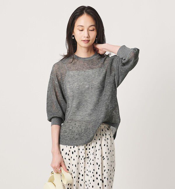 UNITED ARROWS「7分袖 ワッフル ニット」|ニット・セーター|