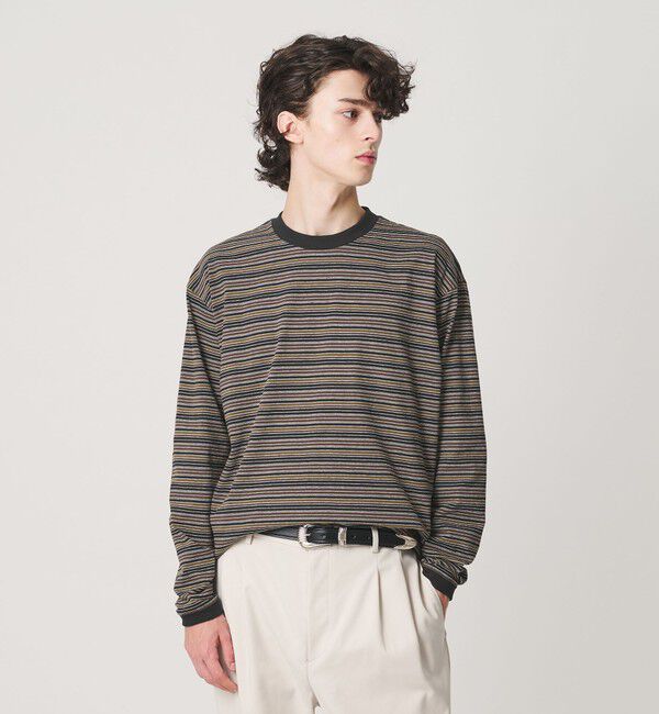 BEAUTY&YOUTH UNITED ARROWS「ラフィー マルチ ボーダー クルーネック カットソー」|Tシャツ・カットソー|