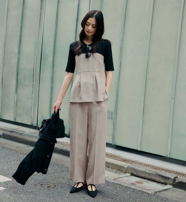 UNITED ARROWS green label relaxing「ネップツイル ドッキング プルオーバー ウォッシャブル」|シャツ・ブラウス|