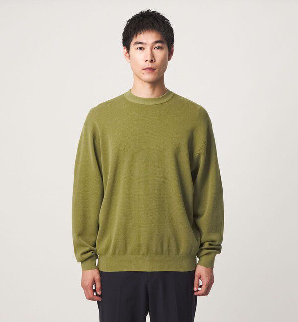 UNITED ARROWS green label relaxing「コットン カシミヤ ミラノリブ クルーネック ニット -ハンドウォッシャブル-」|ニット・セーター|