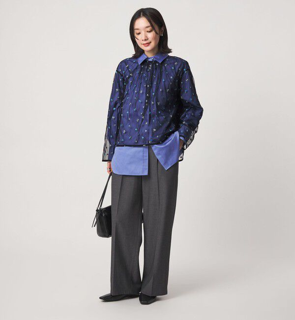 UNITED ARROWS green label relaxing「【WEB限定】＜at ease＞チュール シシュウ プルオーバー」|Tシャツ・カットソー|