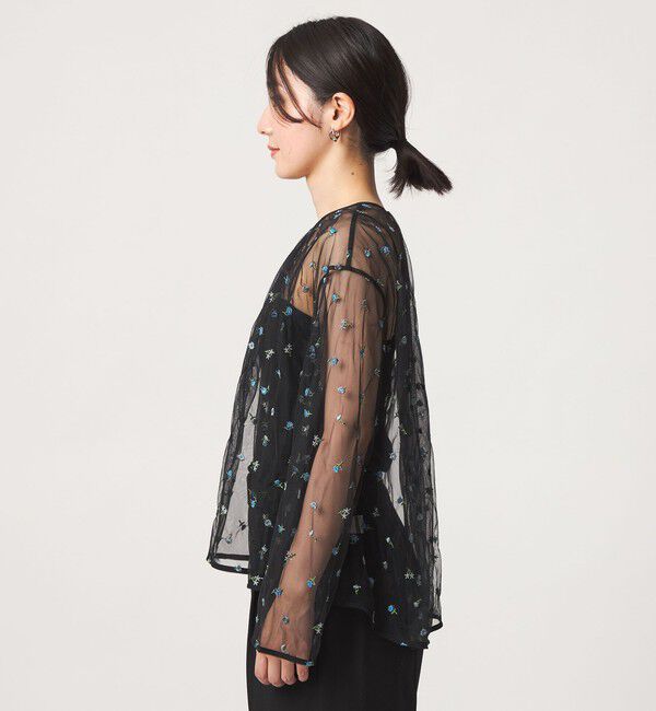 UNITED ARROWS green label relaxing「【WEB限定】＜at ease＞チュール シシュウ プルオーバー」|Tシャツ・カットソー|