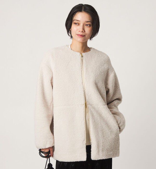 UNITED ARROWS green label relaxing「［size SHORTあり］ボア ノーカラー ブルゾン」|ブルゾン・スタジャン|