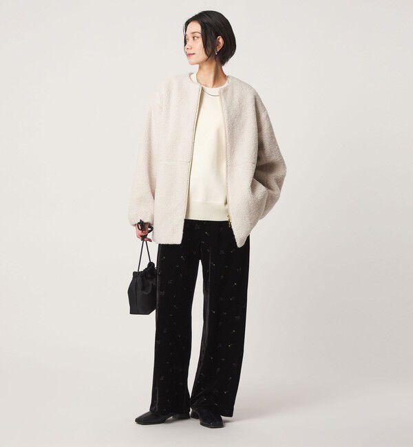 UNITED ARROWS green label relaxing「［size SHORTあり］ボア ノーカラー ブルゾン」|ブルゾン・スタジャン|