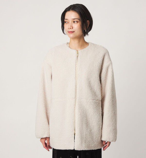 UNITED ARROWS green label relaxing「［size SHORTあり］ボア ノーカラー ブルゾン」|ブルゾン・スタジャン|