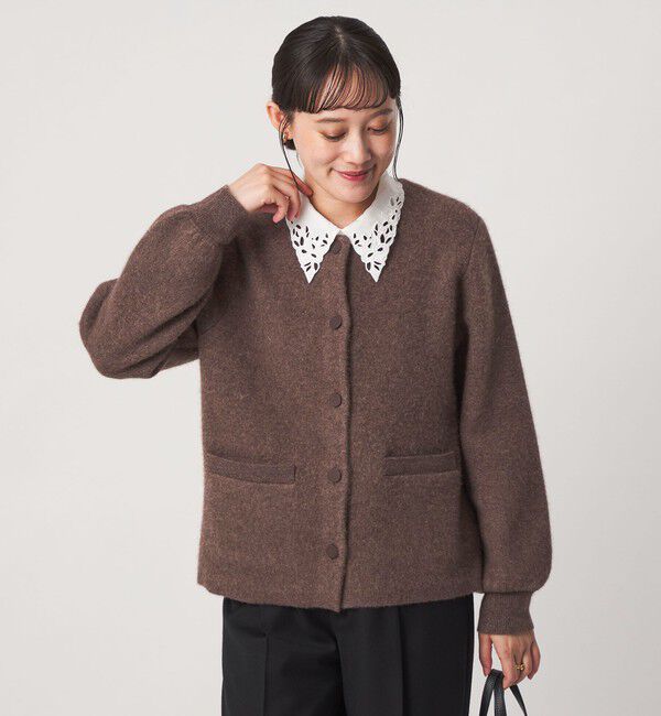 UNITED ARROWS green label relaxing「［size SHORTあり］FOXブレンド セッケツ ノーカラー カーディガン」|カーディガン|