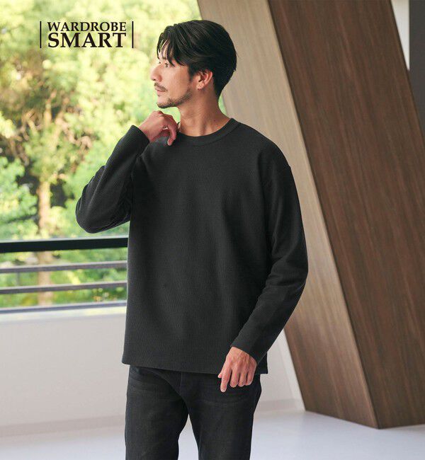 BEAUTY&YOUTH UNITED ARROWS「【WEB限定 WARDROBE SMART】エアリー カノコ  カットソー 【抗菌・防臭】」|Tシャツ・カットソー|BLACK