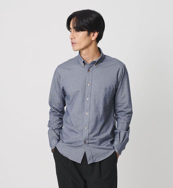 BEAUTY&YOUTH UNITED ARROWS「クイック ストレッチ シャンブレー ボタンダウン シャツ SLIM型 吸水速乾 タテヨコストレッチ」|シャツ・ブラウス|COBALT