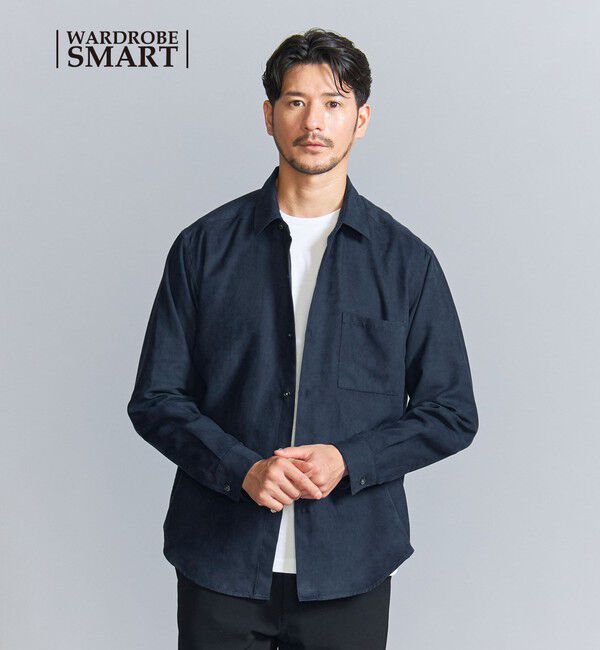 BEAUTY&YOUTH UNITED ARROWS「【WEB限定 WARDROBE SMART】スエードライク シャツ」|シャツ・ブラウス|NAVY