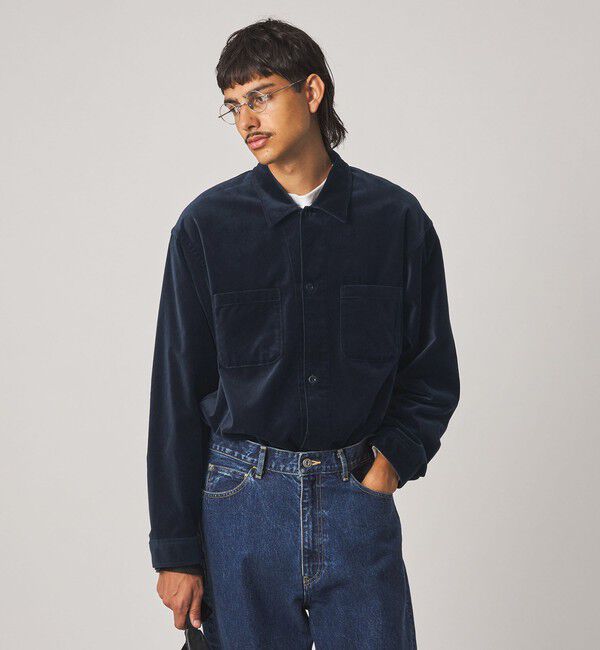 STEVEN ALAN「＜Steven Alan＞ オーガニックコットン ベルベット オープンカラー オーバー シャツ」|シャツ・ブラウス|