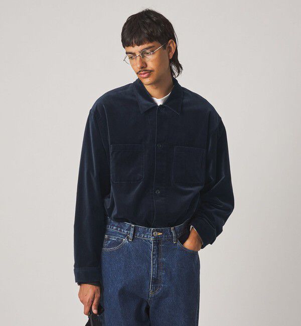 STEVEN ALAN「＜Steven Alan＞ オーガニックコットン ベルベット オープンカラー オーバー シャツ」|シャツ・ブラウス|
