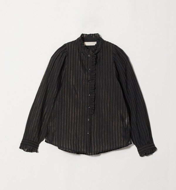 UNITED ARROWS「＜MARILYN MOON＞シアー ボリューム スリーブ ブラウス」|シャツ・ブラウス|BLACK