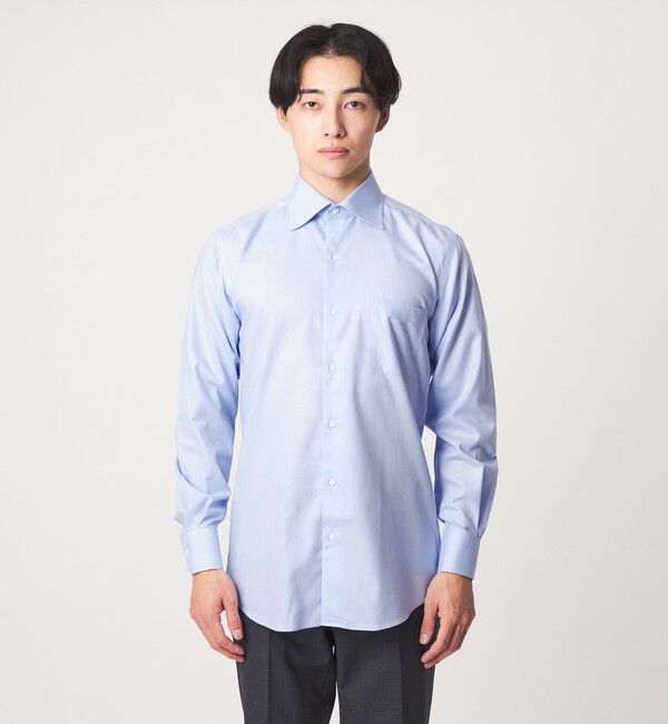 UNITED ARROWS green label relaxing「コットン ヘリンボーン ワイドカラー ドレスシャツ -形態安定-」|シャツ・ブラウス|