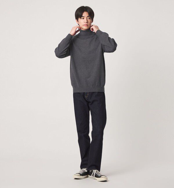 UNITED ARROWS green label relaxing「【WEB限定】JUST fit ハイゲージ ジャケイン タートルネック ニット」|ニット・セーター|