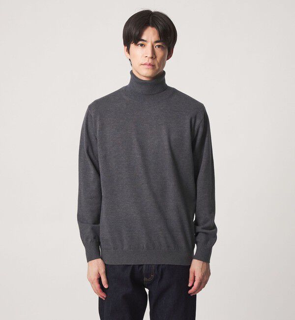UNITED ARROWS green label relaxing「【WEB限定】JUST fit ハイゲージ ジャケイン タートルネック ニット」|ニット・セーター|