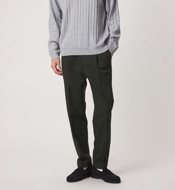 UNITED ARROWS green label relaxing「【WEB限定】JUST fit ウールライク 1プリーツ イージーパンツ -ストレッチ-」|チノ|
