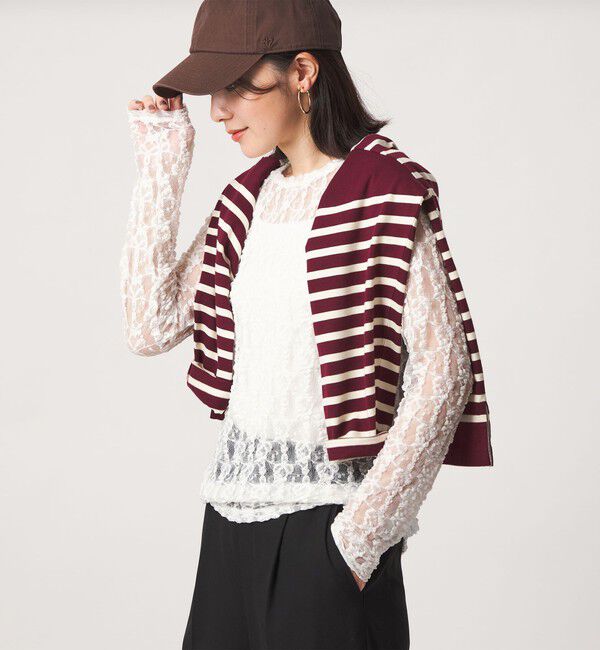 UNITED ARROWS green label relaxing「【WEB限定】＜at ease＞レース カットソー」|Tシャツ・カットソー|