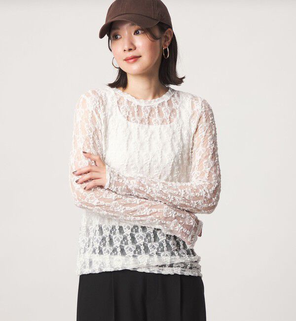UNITED ARROWS green label relaxing「【WEB限定】＜at ease＞レース カットソー」|Tシャツ・カットソー|