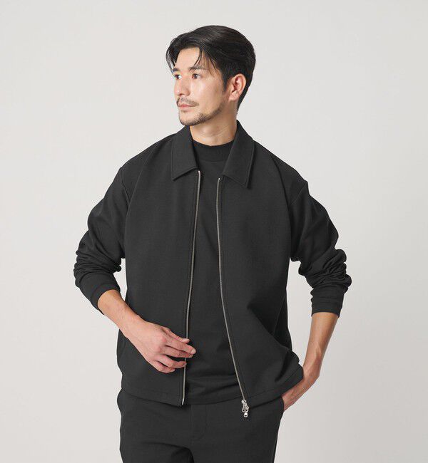 BEAUTY&YOUTH UNITED ARROWS「【WEB限定 WARDROBE SMART】ダブルニット ハリントン ジャケット/セットアップ対応 【抗菌・防臭】」|カーディガン|