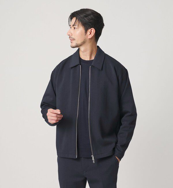 BEAUTY&YOUTH UNITED ARROWS「【WEB限定 WARDROBE SMART】ダブルニット ハリントン ジャケット/セットアップ対応 【抗菌・防臭】」|カーディガン|