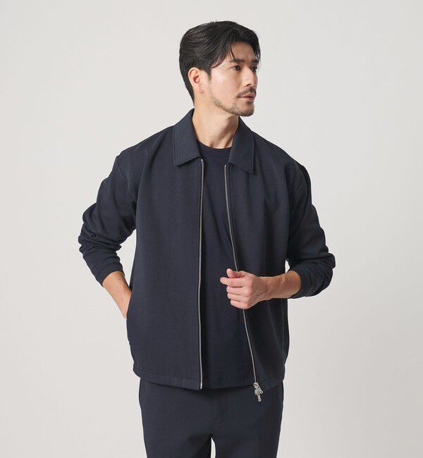 BEAUTY&YOUTH UNITED ARROWS「【WEB限定 WARDROBE SMART】ダブルニット ハリントン ジャケット/セットアップ対応 【抗菌・防臭】」|カーディガン|