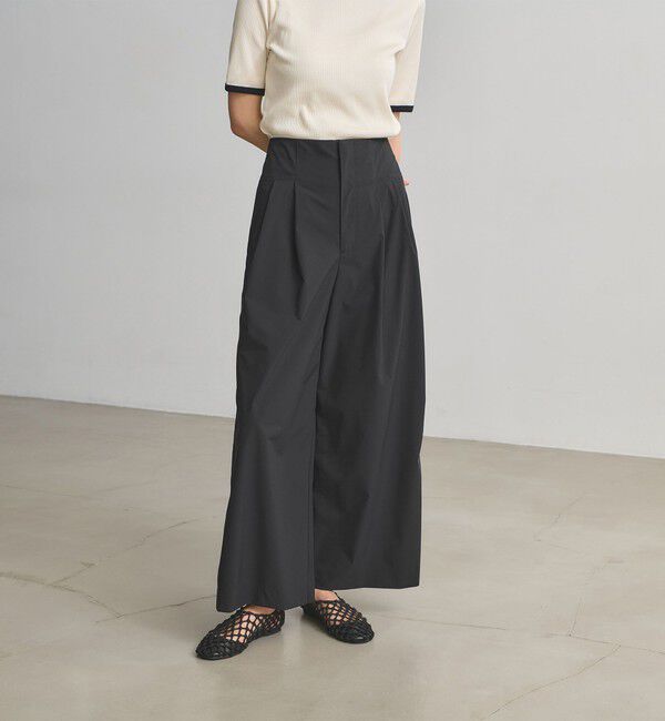 UNITED ARROWS「イージー ワイドパンツ ‐はっ水 UVカット 防シワ ウォッシャブル‐」|スラックス|BLACK