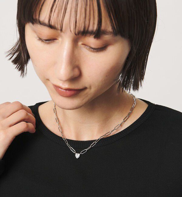 UNITED ARROWS「ハート  ビジュー チェーン ネックレス」|ネックレス|